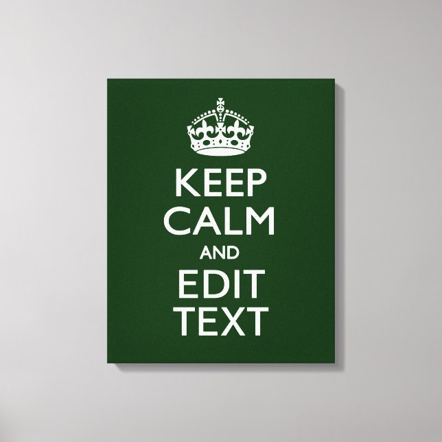 Personalized Keep Calm And Your Text Green Decor (Front)