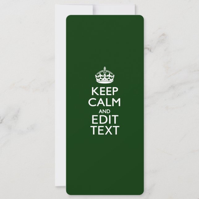 Personalized Keep Calm And Your Text Green Decor (Front)