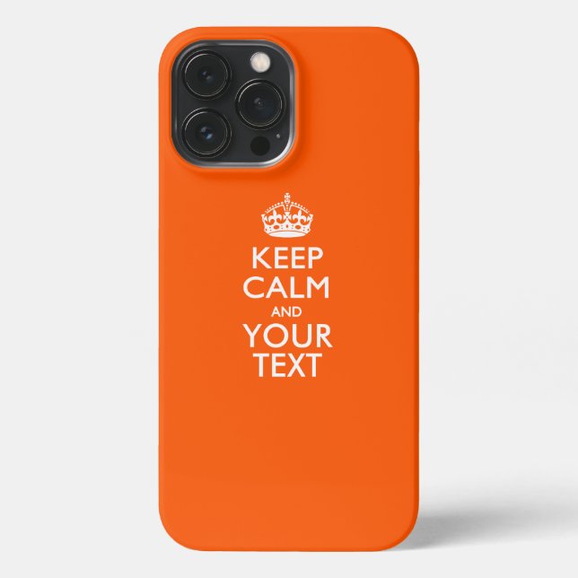 Personalized KEEP CALM AND Your Text iPhone Case (Back)