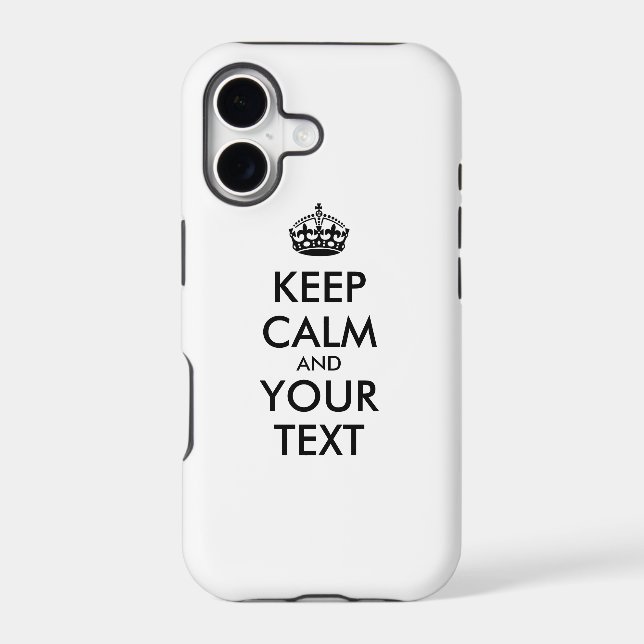 Personalized KEEP CALM and YOUR TEXT Iphone Case (Back)