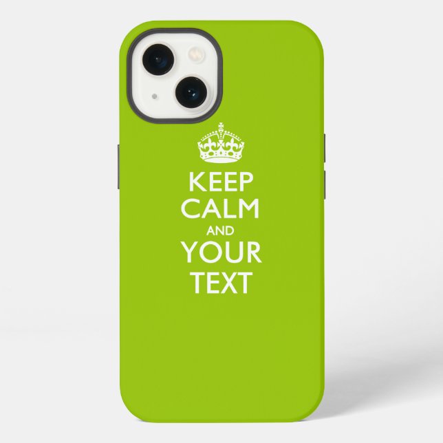 Personalized KEEP CALM AND Your Text Iphone Case (Back)