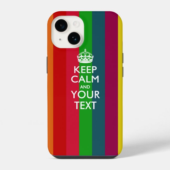 Personalized KEEP CALM AND Your Text Iphone Case (Back)