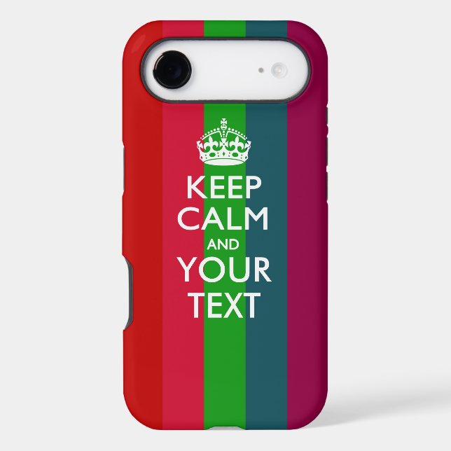 Personalized KEEP CALM AND Your Text iPhone Case (Back)