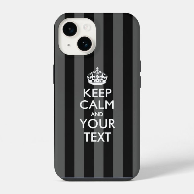 Personalized KEEP CALM AND Your Text iPhone Case (Back)