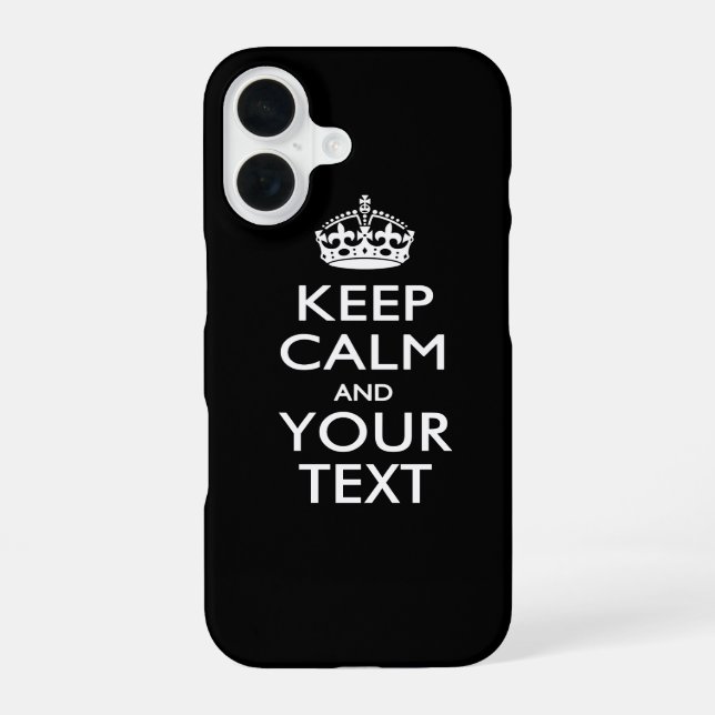 Personalized KEEP CALM AND Your Text Iphone Case (Back)
