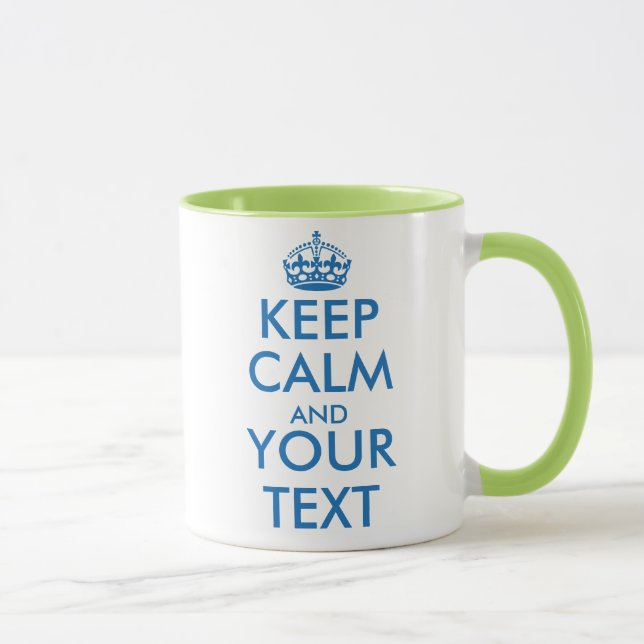 Personalized Keep Calm and your text mug (Right)