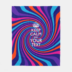 Personalized Keep Calm And Your Text Multicolored Fleece Blanket