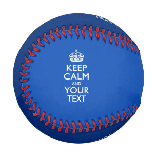Personalized KEEP CALM and your text on blue Baseball