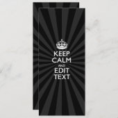 Personalized KEEP CALM and your text on burst (Front/Back)