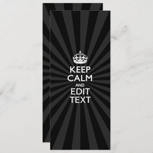 Personalized KEEP CALM and your text on burst (Front/Back)