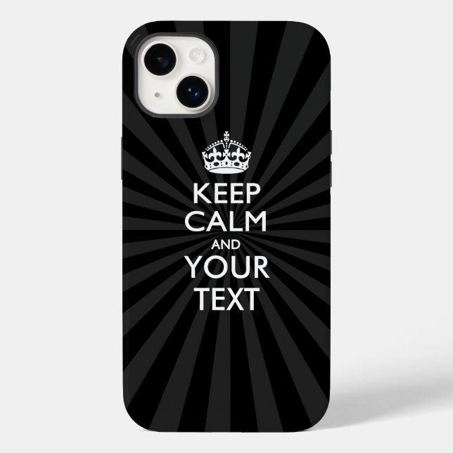 Personalized KEEP CALM and your text on burst Case-Mate iPhone Case (Back)