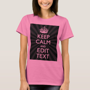 Personalized KEEP CALM and your text on burst T-Shirt