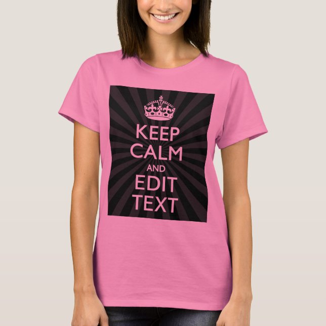 Personalized KEEP CALM and your text on burst T-Shirt (Front)