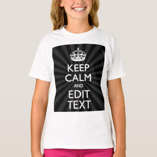 Personalized KEEP CALM and your text on burst T-Shirt