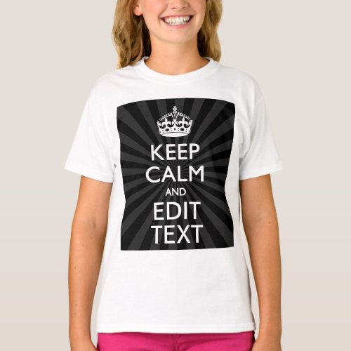 Personalized KEEP CALM and your text on burst T_Shirt