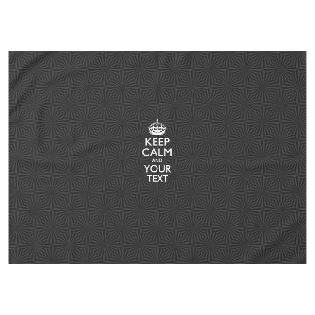Personalized KEEP CALM and your text on burst Tablecloth (Front (Horizontal))