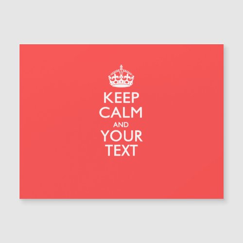Personalized KEEP CALM and your text on Coral