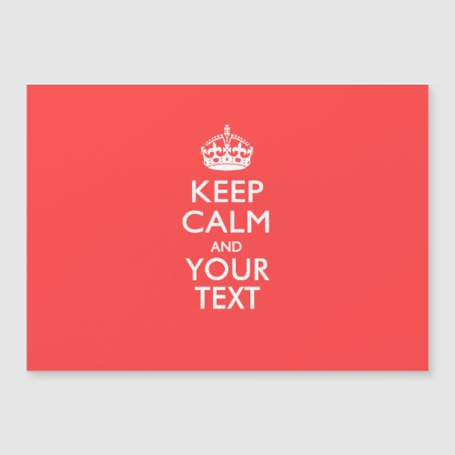 Personalized KEEP CALM and your text on Coral