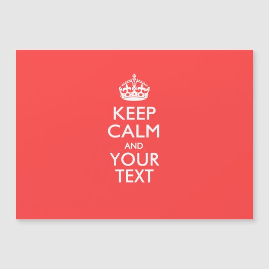 Personalized KEEP CALM and your text on Coral (Front)