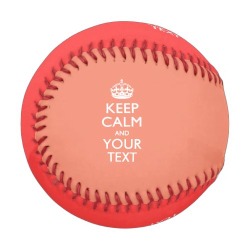 Personalized KEEP CALM and your text on Coral Baseball