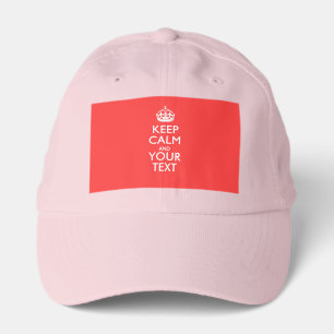 Personalized KEEP CALM and your text on Coral Performance Cap