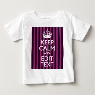 Personalized KEEP CALM and Your Text on Pink Baby T-Shirt