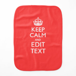 Personalized KEEP CALM and your text on Pink Coral Burp Cloth
