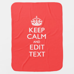 Personalized KEEP CALM and your text on Pink Coral Receiving Blanket