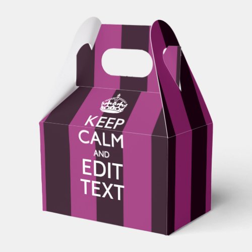 Personalized KEEP CALM and Your Text on Pink Favor Boxes