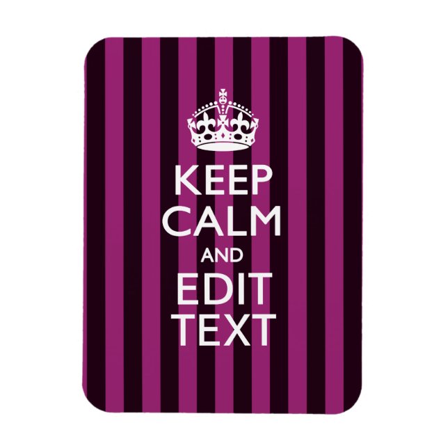Personalized KEEP CALM and Your Text on Pink Magnet (Vertical)