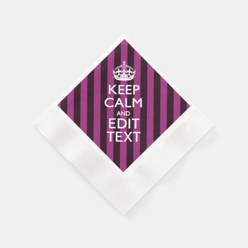 Personalized KEEP CALM and Your Text on Pink Napkins