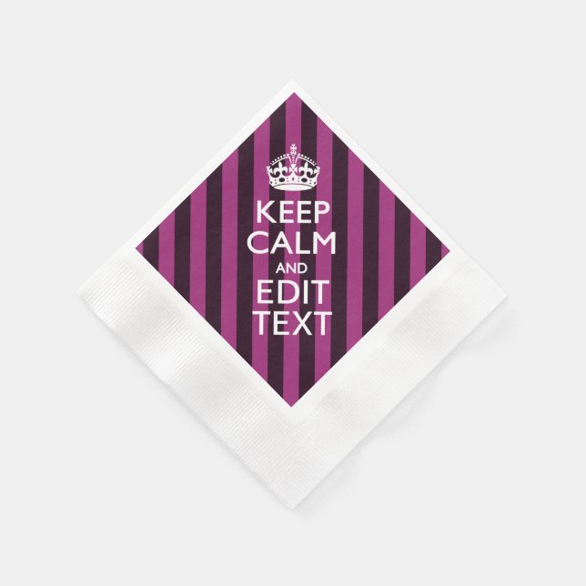 Personalized KEEP CALM and Your Text on Pink Napkins (Corner)