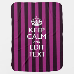 Personalized KEEP CALM and Your Text on Pink Swaddle Blanket