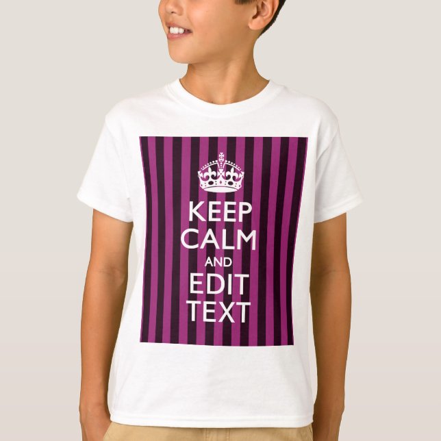 Personalized KEEP CALM and Your Text on Pink T-Shirt (Front)