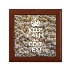 Personalized KEEP CALM AND Your Text on Popcorn Gift Box