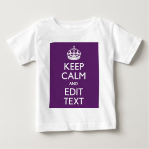 Personalized KEEP CALM AND Your Text on Purple Baby T-Shirt