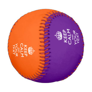 Personalized KEEP CALM and your text on purple Baseball