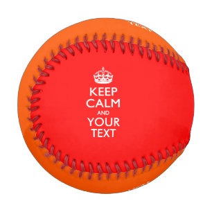 Personalized KEEP CALM and your text on red Baseball