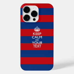 Personalized KEEP CALM AND Your Text on Stripes iPhone 14 Pro Max Case