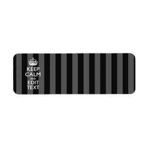 Personalized KEEP CALM AND Your Text on Stripes Label