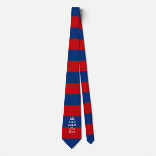 Personalized KEEP CALM AND Your Text on Stripes Neck Tie