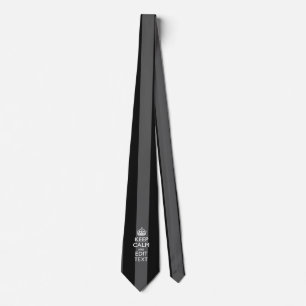 Personalized KEEP CALM AND Your Text on Stripes Tie
