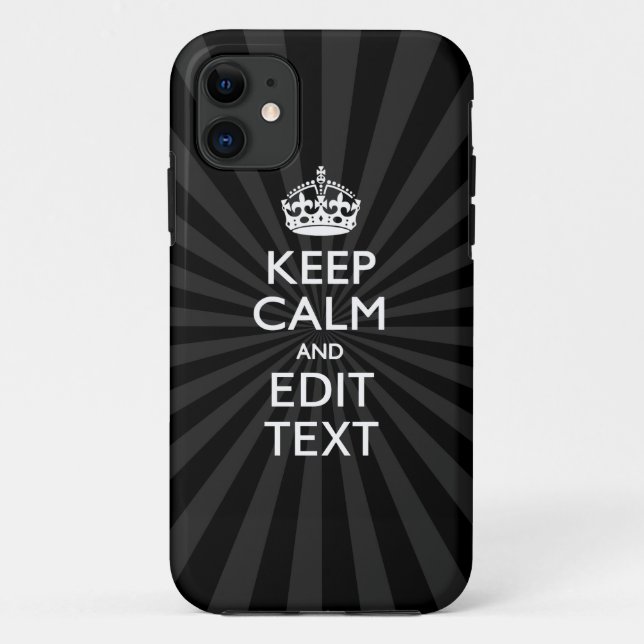 Personalized KEEP CALM and your text on Sunburst Case-Mate iPhone Case (Back)