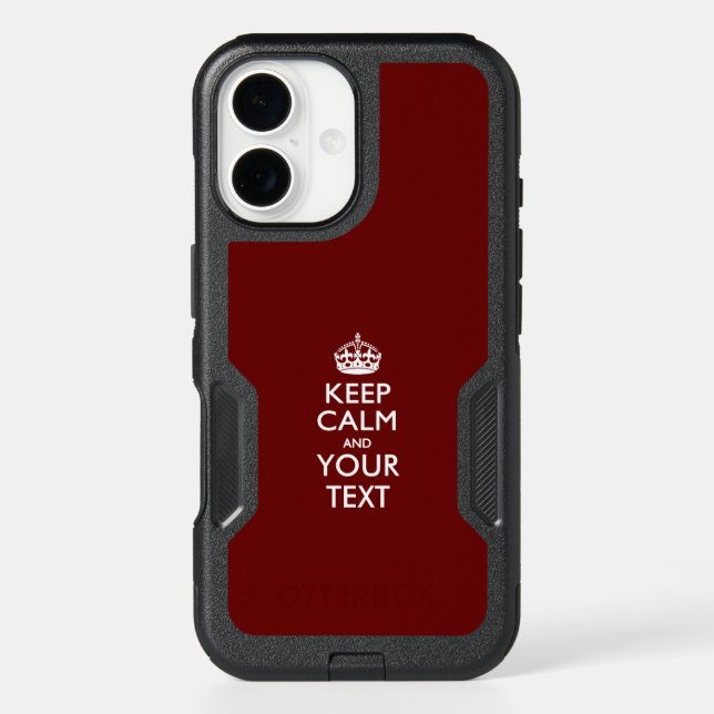 Personalized KEEP CALM AND Your Text Otterbox iPhone Case (Back)