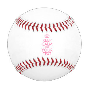 Personalized KEEP CALM and YOUR TEXT - pink Baseball