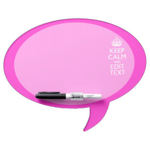 Personalized Keep Calm And Your Text Pink Decor Dry-Erase Board