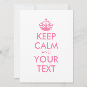 Personalized KEEP CALM and YOUR TEXT - pink words