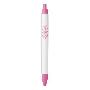 Personalized KEEP CALM and YOUR TEXT - pink words Pen