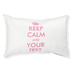 Personalized KEEP CALM and YOUR TEXT - PINK words Pet Bed
