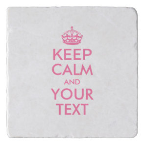 Personalized KEEP CALM and YOUR TEXT - PINK words Trivet